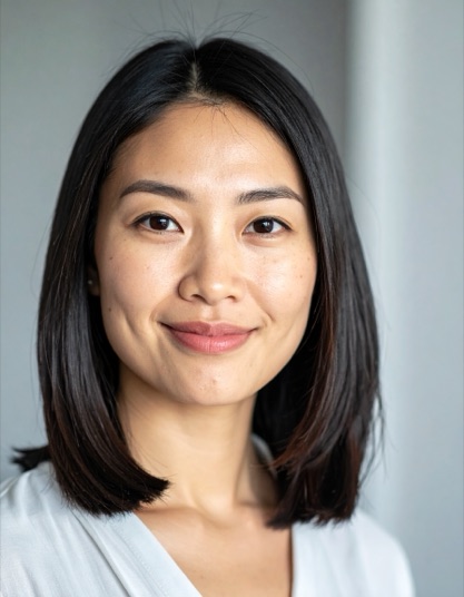Jen, the lifelike AI practice partner in Mirror's coffee machine bump-in scenario